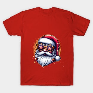 Christmas Santa Popstar embroidery style 17 T-Shirt